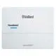 Vaillant Gerätesteuerung in Weiß mit einem Schaltknopf und einer blauen Statusanzeige, geeignet für die Steuerung von Heizungs- und Lüftungssystemen.